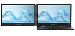 A segunda tela do Acemagic X1 se desdobra para a esquerda para uma configuração de monitor duplo. (Fonte da imagem: Acemagic)