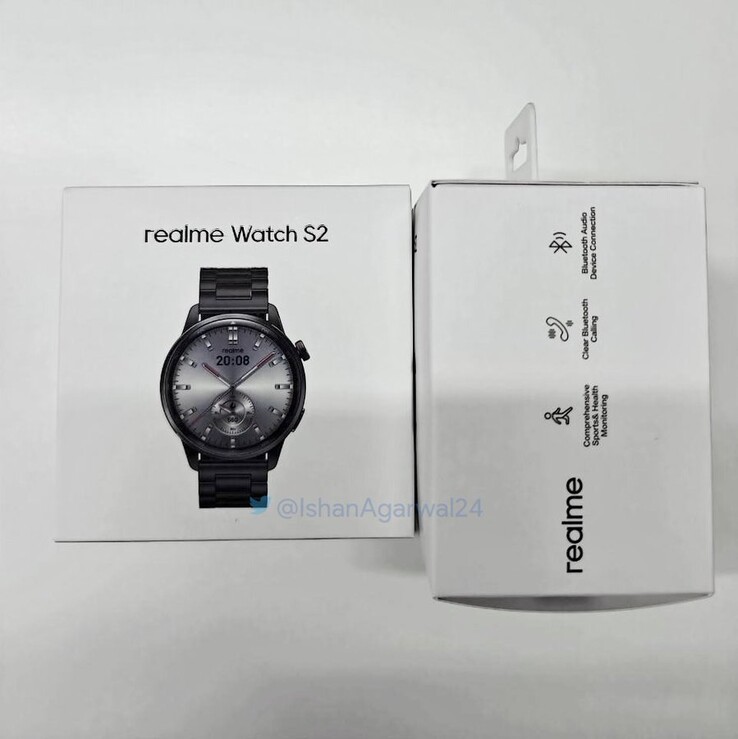 A suposta caixa do Realme Watch S2. (Fonte: Ishan Agarwal via Twitter/X)