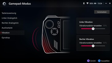 Armoury Crate SE - Configurações de vibração