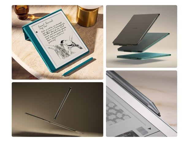 O Kindle Scribe (2024) está disponível em uma nova cor e vem com uma caneta Premium aprimorada. (Fonte da imagem: Amazon)