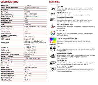 MSI MAG 274QRF QD E2: Especificações