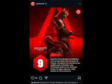 Vazamento da análise de Assassin's Creed Shadows IGN Brasil (Fonte da imagem: captura de tela, subreddit de Assassin's Creed)