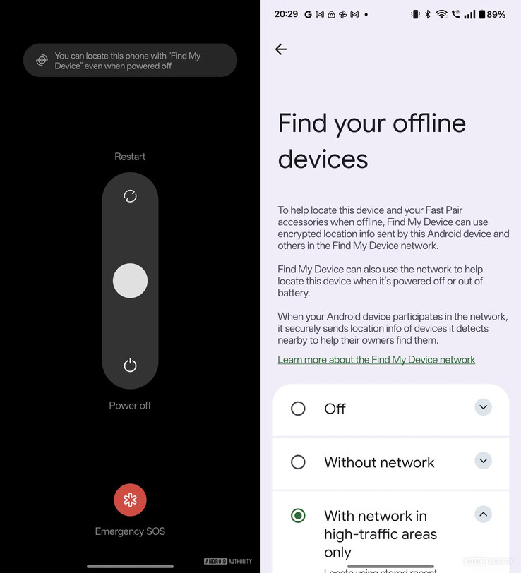 O recurso de rastreamento off-line no OnePlus 13 (Fonte da imagem: Android Authority)