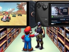 Haverá muitos jogos para os proprietários do Steam Deck e do Switch 2. (Fonte da imagem: Nintendo/Valve/Dalle3 - editado)