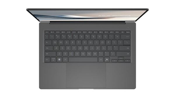 A Asus diz que o Zenbook A14 tem teclas sem manchas e um touchpad ampliado. (Fonte da imagem: Asus)