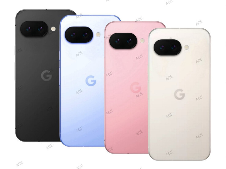 Uma aproximação do Pixel 9a em suas quatro opções de cores de lançamento. (Fonte da imagem: @ACE100xd)