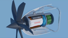 A Toshiba e a Airbus pretendem desenvolver um motor supercondutor de dois megawatts. (Fonte da imagem: Sala de Imprensa da Airbus)