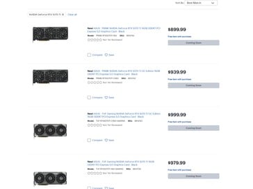 Os preços da RTX 5070 Ti da Best Buy são mostrados (Fonte da imagem: captura de tela, Best Buy)