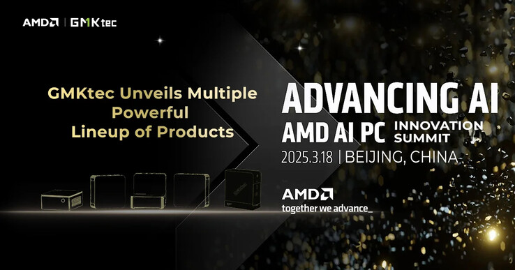 O mini PC Strix Halo da GMKtec fará sua estreia completa no AMD AI PC Innovation Summit 2025 (Fonte da imagem: GMKtec)