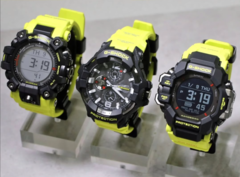 Da esquerda para a direita, o Casio GW-9500MRY-1A9 Mudman, GR-B300RY-1A9 GravityMaster, GPR-H1000RY-1A9 RangeMan. (Fonte da imagem: @geesgshock no Instagram))