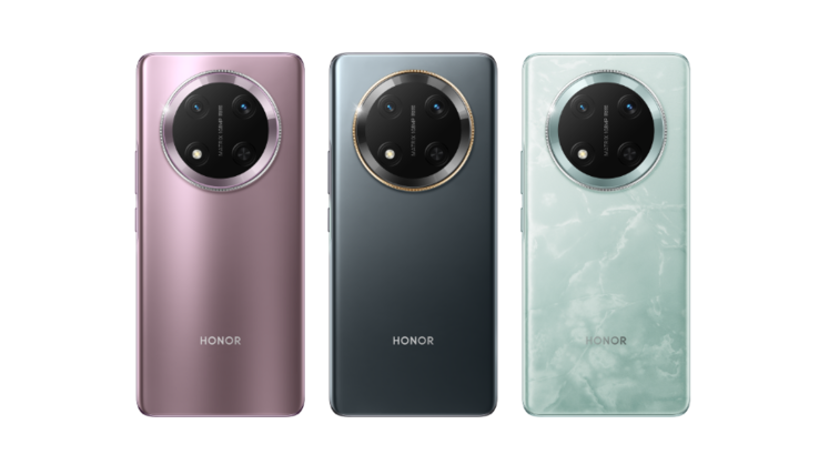 Honor X9c nas cores roxo, preto e ciano jade (Fonte da imagem: Honor)