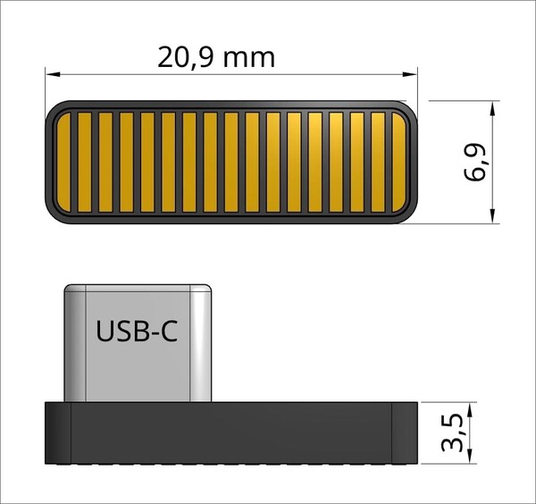 O SoundSlide se conecta à porta USB-C de um computador. (Fonte da imagem: SoundSlide)