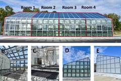 Foram usadas quatro salas separadas com diferentes graus de cobertura com painéis solares transparentes. (Fonte da imagem: Murdoch University)