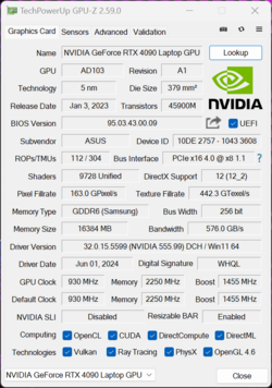 GPU-Z GeForce Laptop RTX 4090