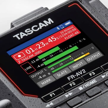 O gravador FR-AV2 tem uma tela LCD colorida brilhante de 2". (Fonte da imagem: TASCAM)