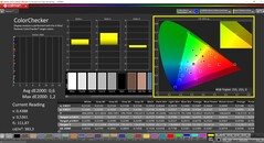 CalMAN ColorChecker (perfil: P3, espaço de cor alvo: P3)