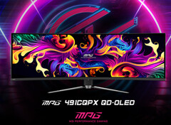 O MPG 491CQPX é um dos vários monitores para jogos QD-OLED que a MSI anunciou neste verão. (Fonte da imagem: MSI)