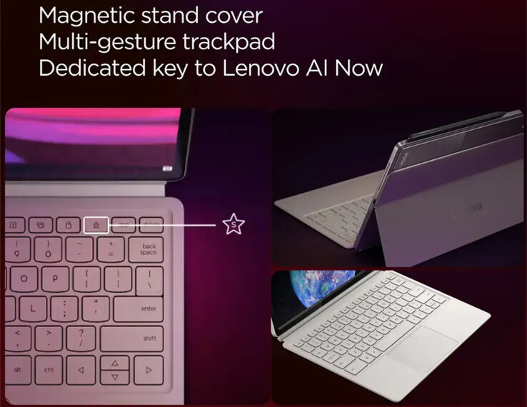 O acessório de teclado da Lenovo apresenta um trackpad grande e teclas típicas do estilo Yoga. (Fonte da imagem: Lenovo)