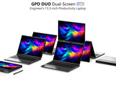 O GPD Duo contará com dois painéis OLED de 13,3 polegadas da Samsung (Fonte da imagem: GPD)
