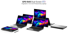 O GPD Duo contará com dois painéis OLED de 13,3 polegadas da Samsung (Fonte da imagem: GPD)