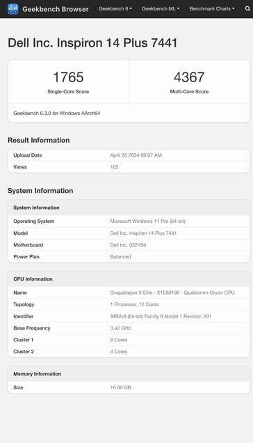 (Fonte da imagem: Geekbench)