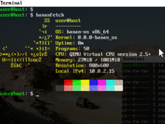 Terminal dentro do Banan-OS (Fonte da imagem: Bananymous no Github)