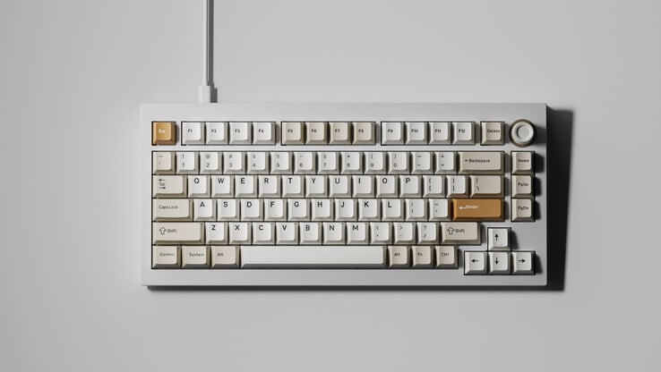 O teclado para jogos Lemokey L5 HE 8K na cor Dawn Master (branco e marrom)...