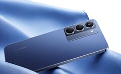 O Realme P3x 5G tem um design moderno com moldura plana e parte traseira opcional com textura de couro. (Fonte da imagem: Realme)