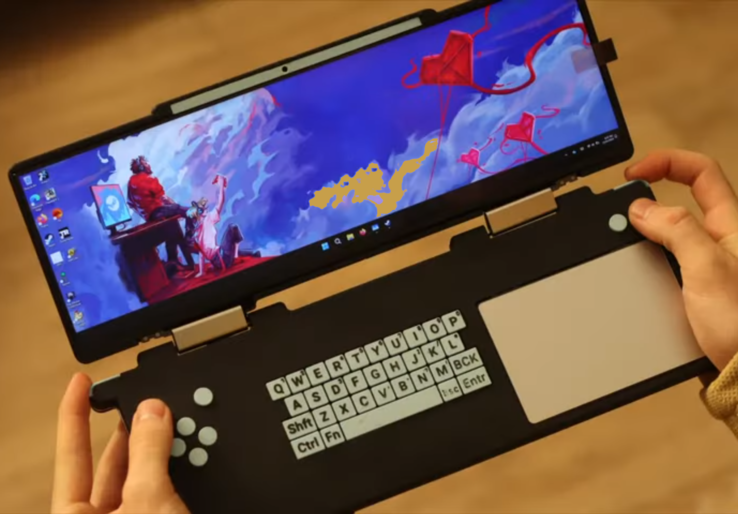 O senhor cria um DS Deck portátil ultralargo para jogos a partir de um antigo laptop Lenovo Yoga