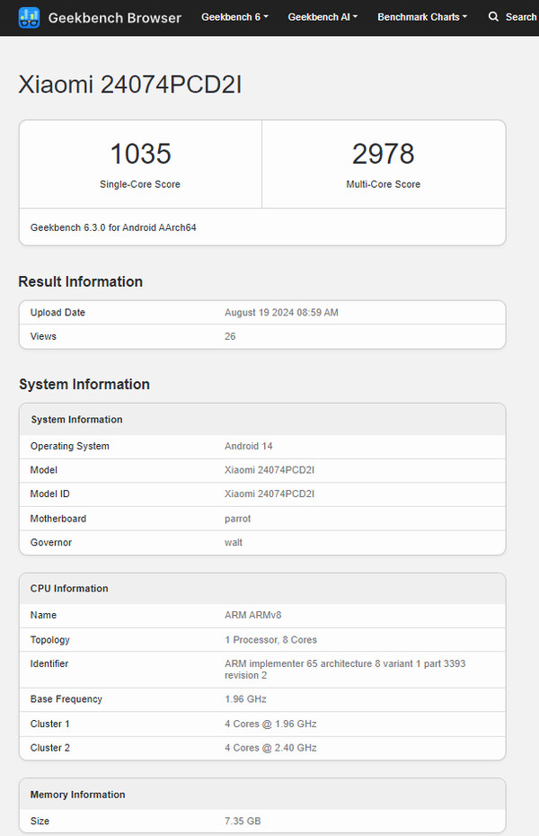 (Fonte da imagem: Geekbench)