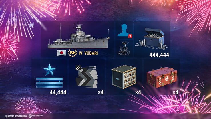 Itens incluídos no DLC World of Warships - Anniversary Party Favor (Fonte da imagem: Epic Games Store)