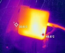 Temperaturas do adaptador de energia (teste de estresse)