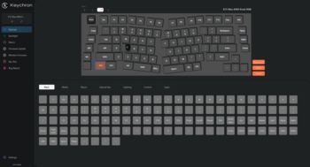 Captura de tela do mapa de teclas do Keychron Launcher