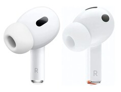 Esquerda: Apple AirPods Pro (2ª geração) | Direita: Samsung Galaxy Buds 3 Pro (Fonte da imagem: Apple, Samsung)