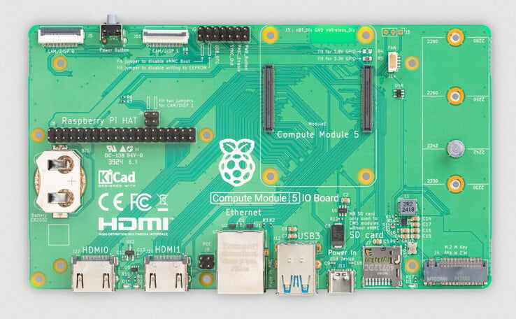 Raspberry Placa de E/S do Pi CM5. (Fonte da imagem: Raspberry Pi)