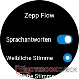 Configurações do Zepp Flow