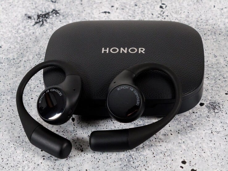 O Honor Earbuds Open ao lado do estojo de carregamento. (Fonte da imagem: Honor)