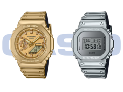 O Casio GM-2100YMG-9A9 (à esquerda) e o GM-5600YM-8A8 (à direita). (Fonte da imagem: Casio)