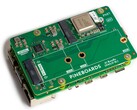 Pacote de IA: A placa de expansão com seu slot SSD e módulo AI é montada sob o Raspberry Pi. (Fonte da imagem: Pineboards)