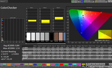 Precisão de cores (perfil: profissional, espaço de cores de destino: sRGB)