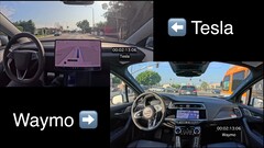 Tesla FSD 13 vs Waymo drive (Fonte da imagem: WholeMars/YT)