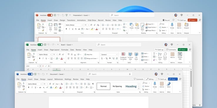 O Microsoft Office 2024 apresenta um design de superação.