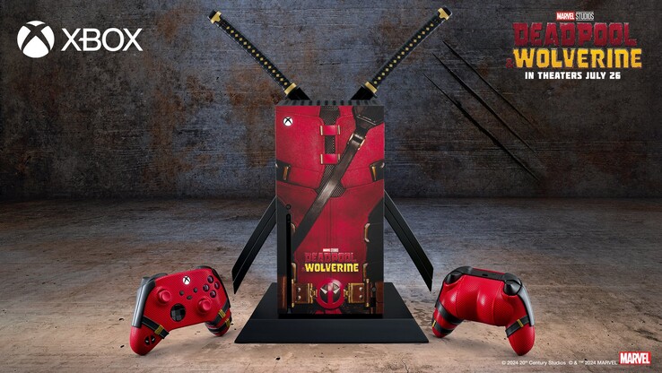 A Microsoft está distribuindo a edição limitada dos controles Deadpool x Xbox juntamente com um Xbox personalizado como primeiro prêmio. (Fonte: Microsoft)