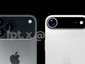 Diz-se que o iPhone 17 Pro (à esquerda) terá uma estrutura de alumínio, enquanto o iPhone 17 Air (à direita) deverá ter uma estrutura de titânio. (Fonte da imagem: FrontPageTech)