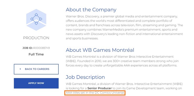 (Fonte da imagem: WB Games Montréal Jobs)