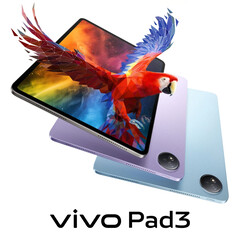 A Vivo criou o Pad3 nas opções de cores Cold Star Grey, Spring Tide Blue e Thin Purple com um dock de teclado opcional. (Fonte da imagem: Vivo)