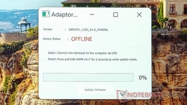 O atualizador de firmware atualiza rapidamente o Abxylute S9 em menos de cinco segundos. (Fonte da imagem: Notebookcheck)