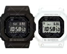 Os relógios Casio GW-5000HS-1 preto e Casio GW-5000HS-7 branco. (Fonte da imagem: Great G-Shock World - upscaled with AI) 