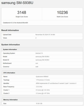 Snapdragon 8 Elite para Galaxy Geekbench CPU (fonte da imagem: Geekbench)