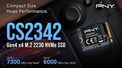 O próximo SSD CS2342 M.2 2230 de alta velocidade da PNY funciona com o Steam Deck, Asus ROG Ally e outros dispositivos portáteis para jogos (Fonte da imagem: PNY)